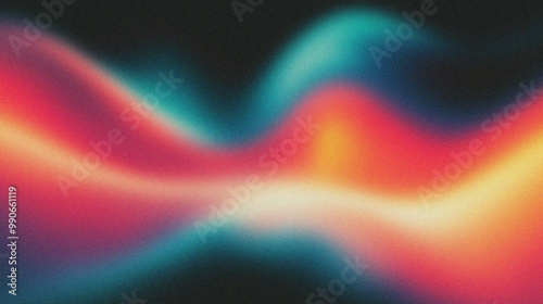 abstract background with blurred wavy lines in blue and orange colors