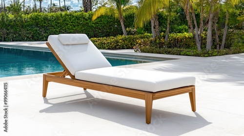 Modern Outdoor Lounge Chair by Swimming Pool