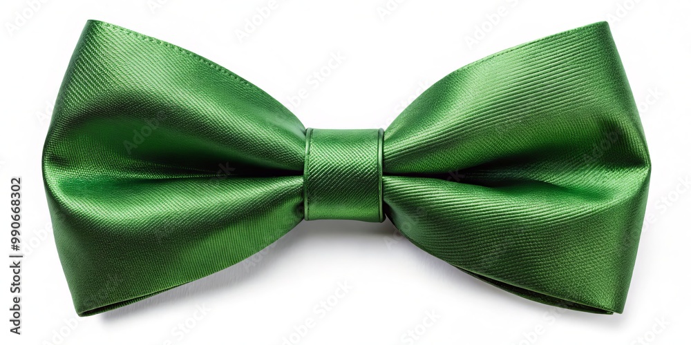 Against a clean white canvas, a vibrant green bow tie makes a statement, exuding confidence and sophistication at Against a clean white canvas, a vibrant green bow tie makes a statement, exuding confidence and sophistication at