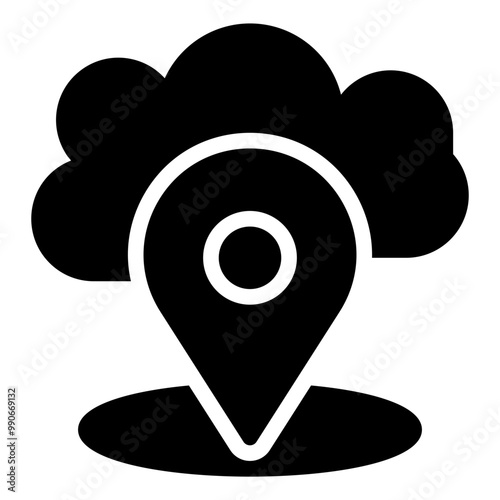 location, cloud, icon, technology, cloudy