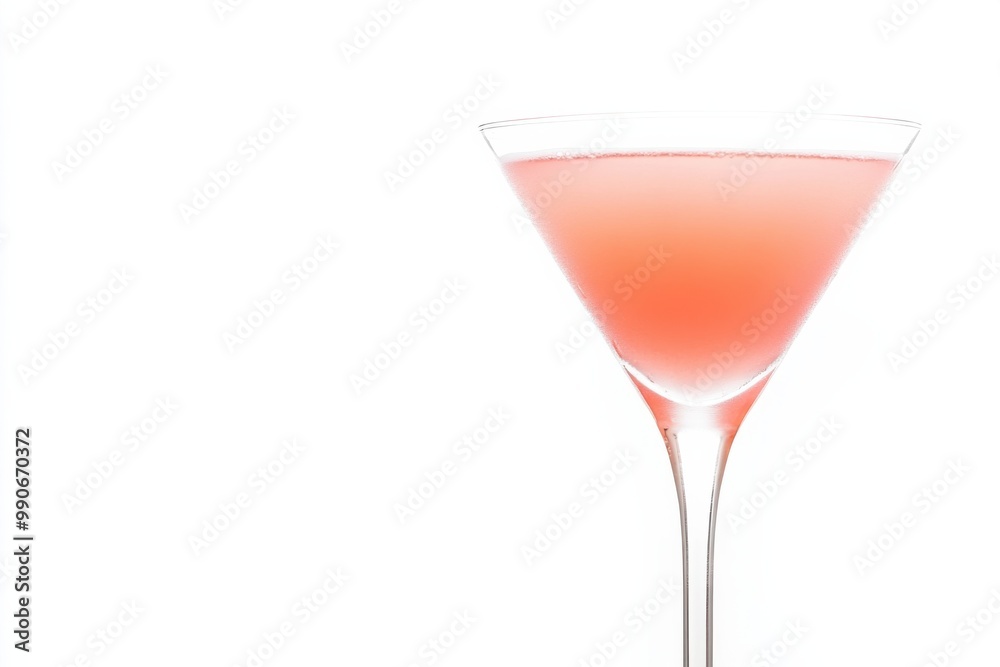 Peachy Bellini Drink on White Surface Peachy Bellini Drink on White Surface