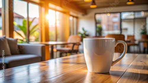 A lone mug with a worn handle rests on a worn wooden table in the quiet of a