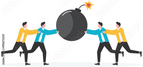 Pushing problems and troubles onto each other, shirking responsibility for wrong mistakes or decisions, passing the buck, being selfish and irresponsible,

