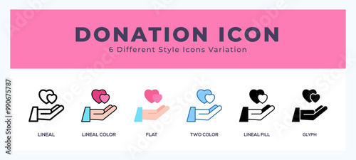 Donation set of vector icon. For web. and mobile app