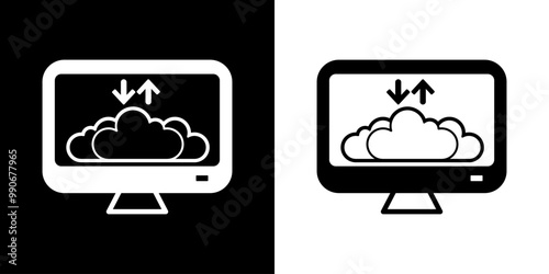 Self employed icon. Business icon. Online business. Black icon. Silhouette icon