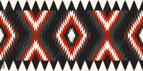 Ethnic geometric pattern, seamless pattern of the Navajo tribe. Native American ethnic. Seamless vector pattern ethnic, seamless Mexican rug, woven carpet. Folk embroidery, Bohemian, Aztec style.