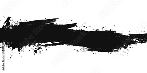 Wallpaper Mural Black ink brush stroke vector border frame on a white background Torontodigital.ca