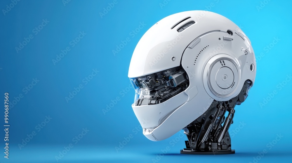 Futuristic Helmet Design with AI Technology Concept Futuristic Helmet Design with AI Technology Concept
