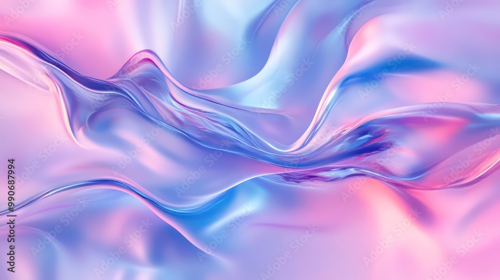 Naklejka premium Abstract purple and pink liquid background with soft, flowing waves.