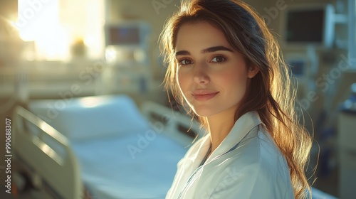 Free Download Confident Female Physician in White Coat and Scrubs - GFXLoad