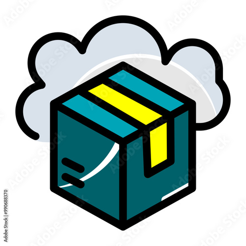 package, cloud, icon, technology, cloudy