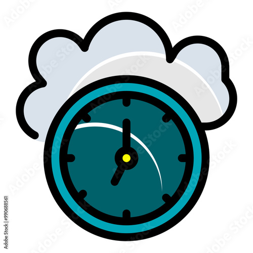 time, cloud, icon, technology, cloudy