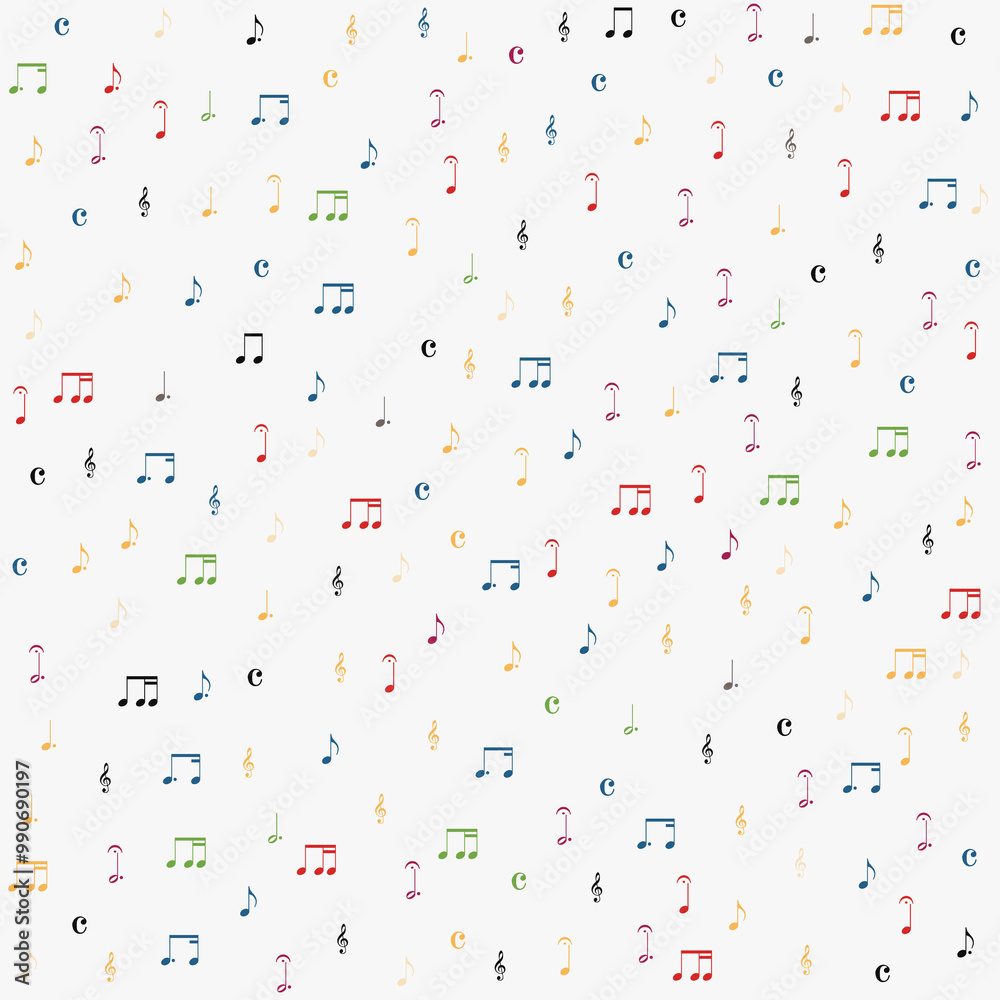 colourful music notes on white background seamless pattern colourful music notes on white background seamless pattern