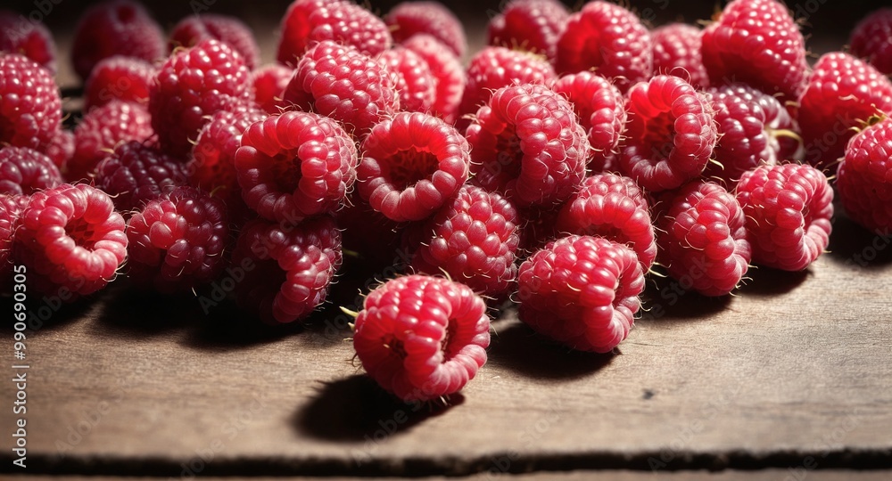 Fresh raspberry fruits on wooden background Fresh raspberry fruits on wooden background