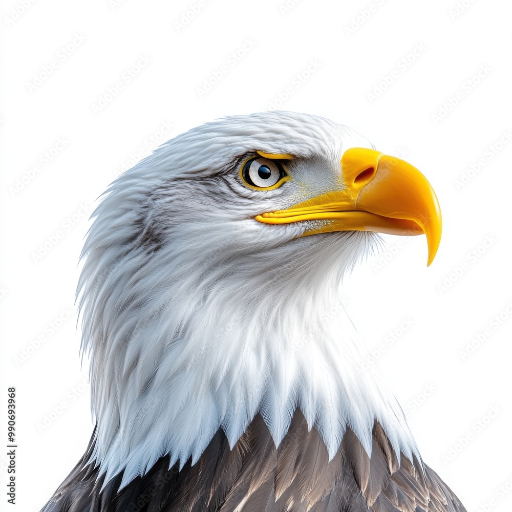 Majestic Eagle Portrait on White Background Majestic Eagle Portrait on White Background