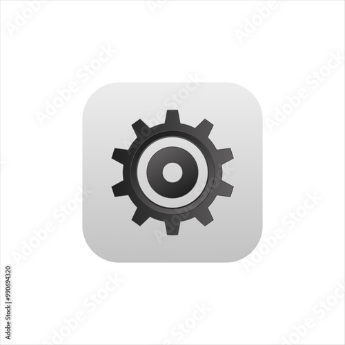 Settings application for mobile phone. Cogwheel con in modern style. Options app for phone.