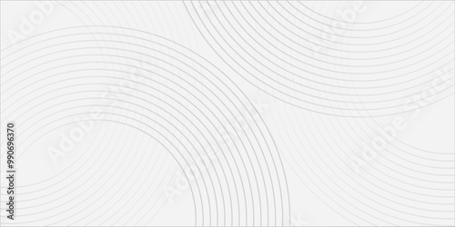 White geometric abstract background with overlapping layers on bright space with line effect decoration. modern circle lines.