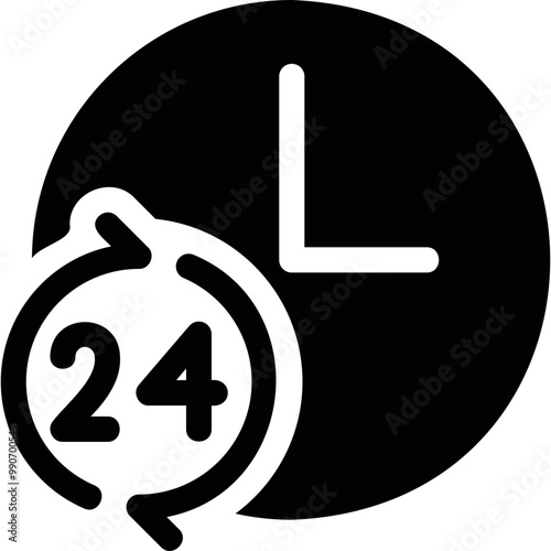 Simple vector icon hours, around the clock