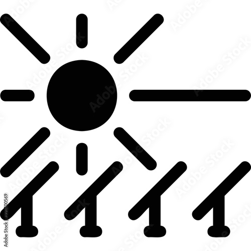 Simple vector icon solar panel farm
