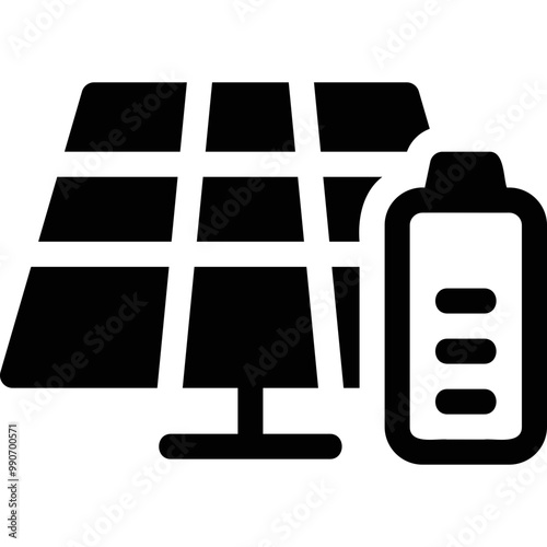 Simple vector icon energy efficiency, solar panel