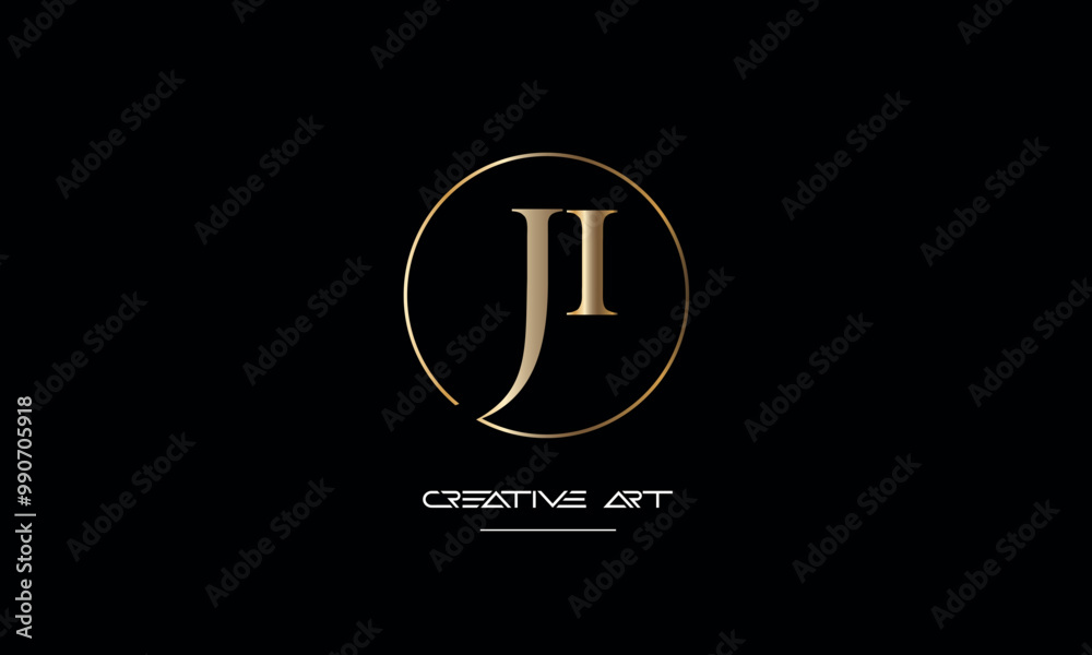 JI, IJ, J, I abstract letters logo monogram JI, IJ, J, I abstract letters logo monogram
