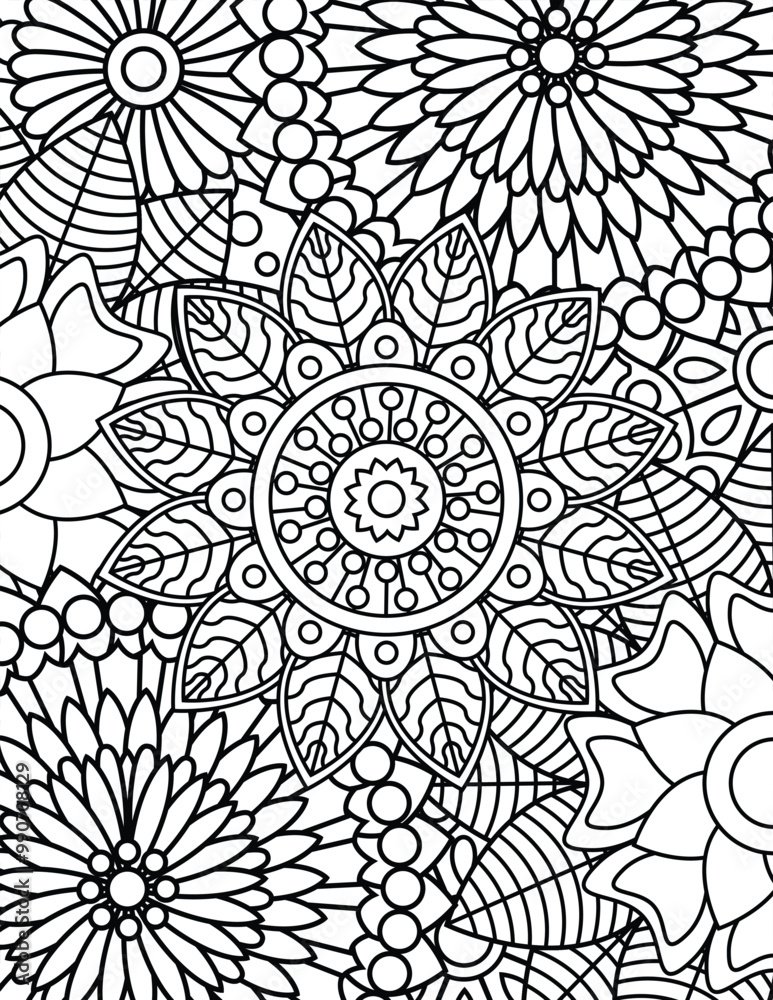Fototapeta premium Adult Coloring Book pages 