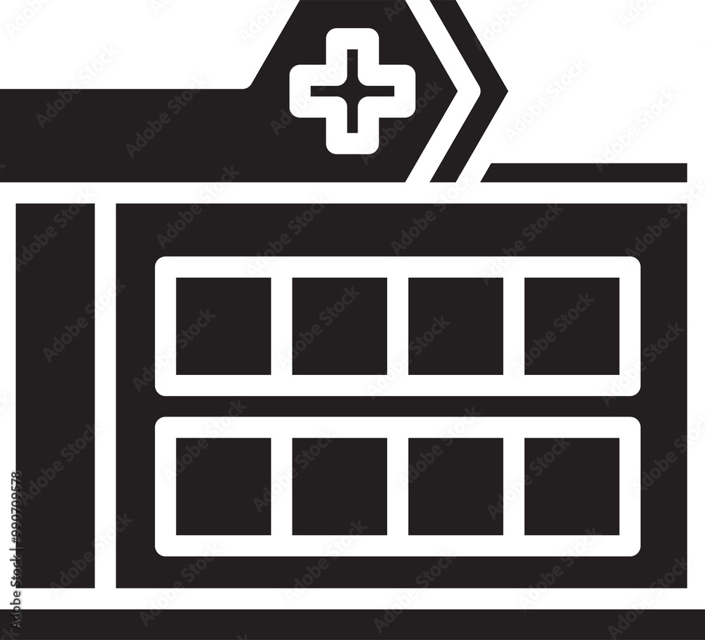 Obraz premium Hospital Building Glyph Icon