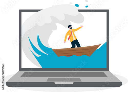 businessman surfing the internet on laptop

