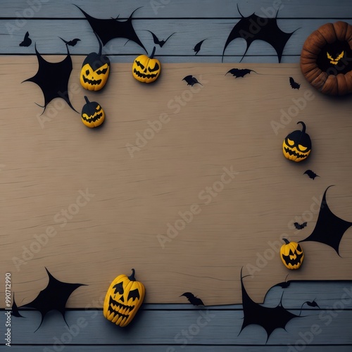 Creepy halloween foundation with void wooden boards, dull frightfulness foundation. Festivity topic, copyspace for text. Ideal for item arrangement photo