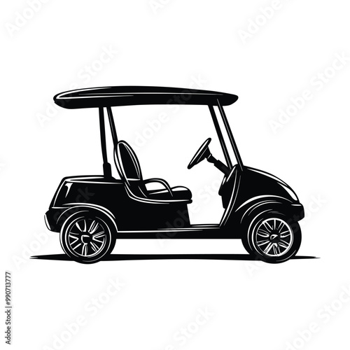 Golf car silhouette vector