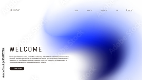 Abstract wave futuristic design of landing page. retro gradient mesh website design