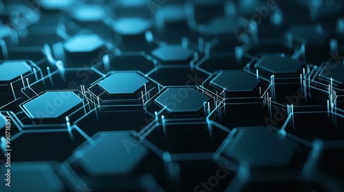Sleek Futuristic Hexagon Pattern Digital Abstract Backdrop