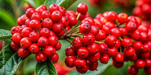 Vibrant red berries boast glossy exteriors and prominent seeds, serving as a warning to avoid handling, sampling, or