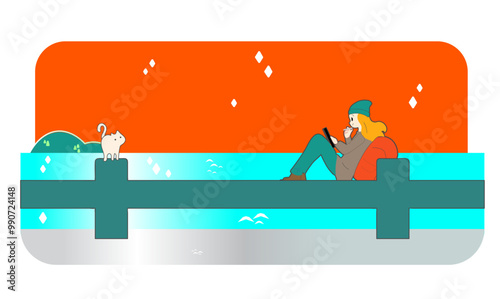 Work from anywhere concept vector, online work freedom vector illustration, ideal for simple animation, motion graphic