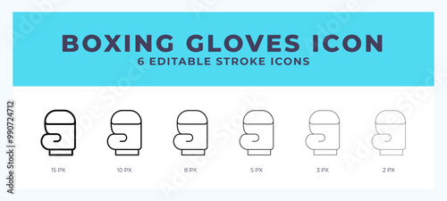 Boxing gloves line icon vector illustration in trendy style.