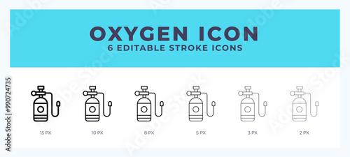 Oxygen line icon. Thin line. Bold line. Vector illustration.