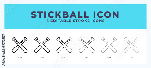 Stickbal icon. Regular line. Thin line. Bold line. Vector illustration.