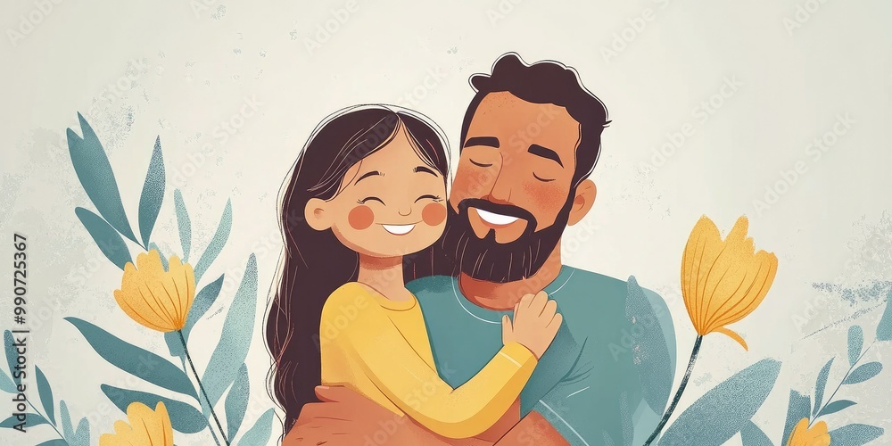 Poster for father's day and his Girl hugging and words i love you daddy Poster for father's day and his Girl hugging and words i love you daddy