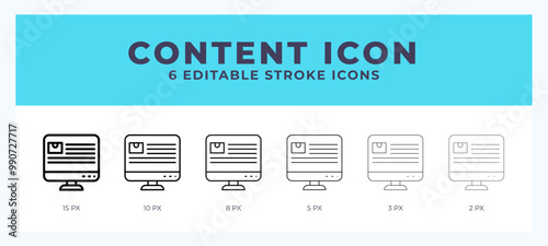Content icon vector for web. And mobile app. Editable stroke outline icon.
