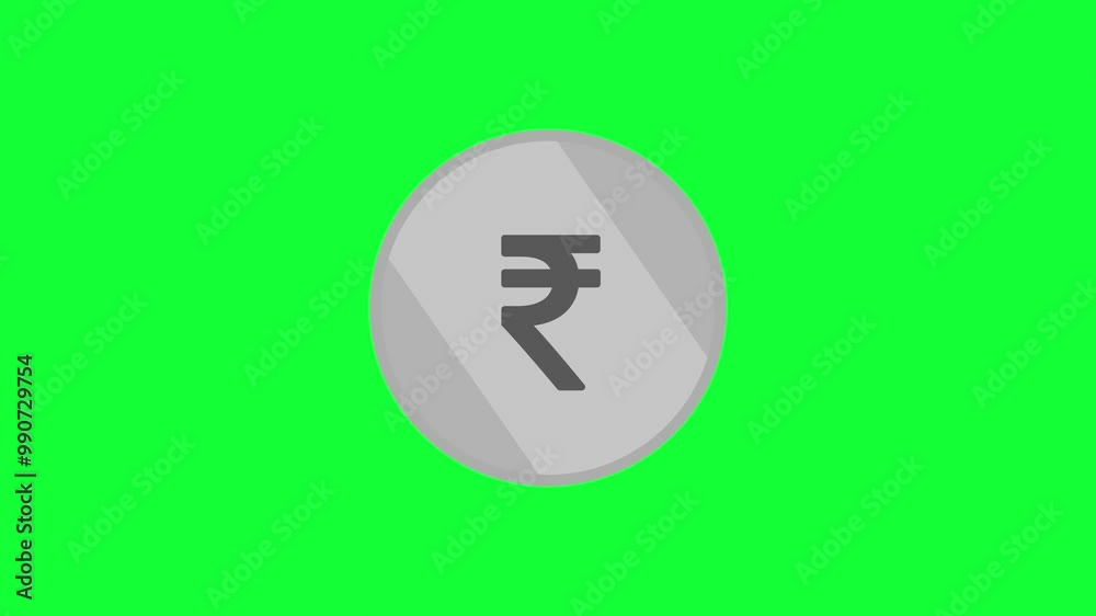 3D Animation of a silver coin on a green screen 3D Animation of a silver coin on a green screen
