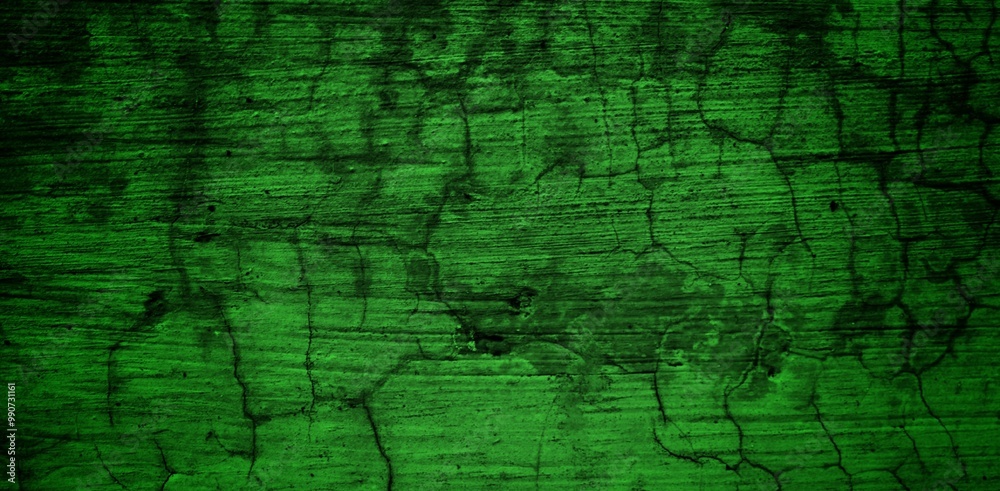 Obraz premium the long wall background is green, blank uncoated canvas or scrim for background long and wide panoramic banner background from rough linen dark green cloth or burlap