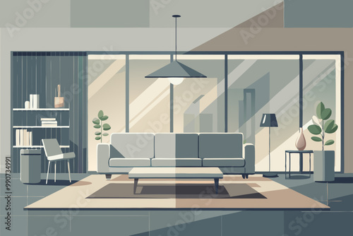 Modern Minimalist Living Room Interior with Stylish Decor