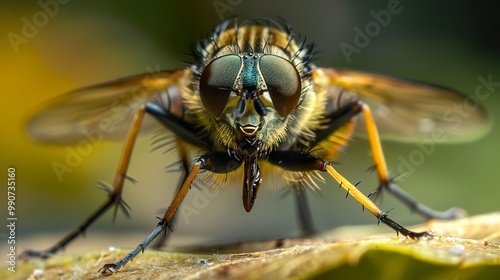 Macro Photography of a Fly with Detailed Close Up