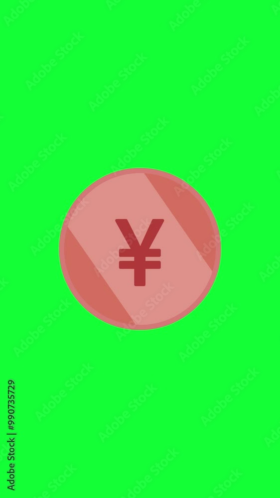 3D Animation of a copper coin on a green screen 3D Animation of a copper coin on a green screen