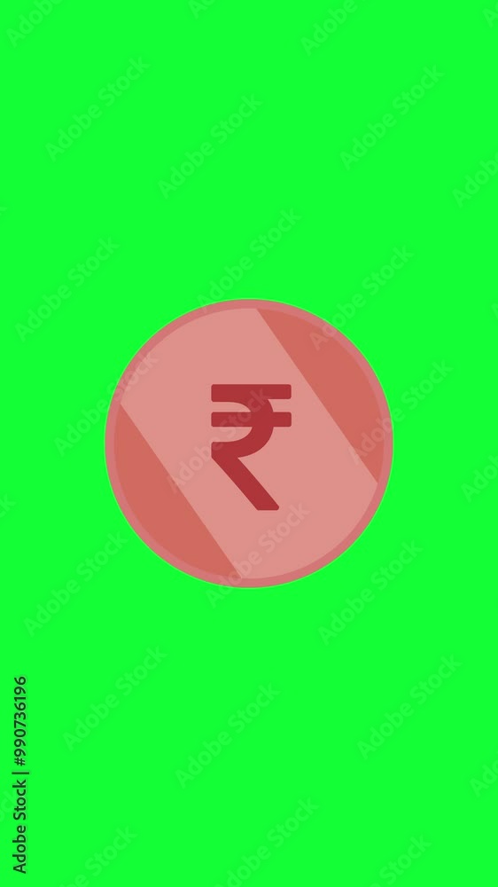 3D Animation of a copper coin on a green screen 3D Animation of a copper coin on a green screen