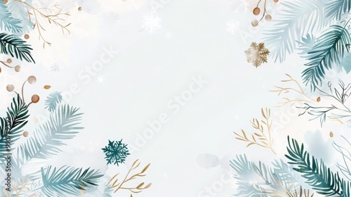 Elegant Minimalist Watercolor Winter Background with Light Blue and Gray Palette,perfect for Christmas and seasonal designs, holiday cards, and winter-themed marketing materials.
