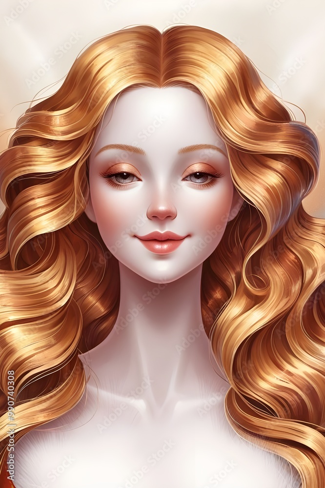 Digital cartoon portrait of a beautiful woman Digital cartoon portrait of a beautiful woman