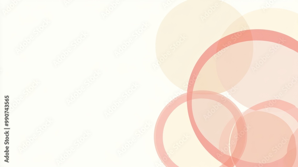 Abstract design featuring overlapping circles in soft colors on a light background. Abstract design featuring overlapping circles in soft colors on a light background.