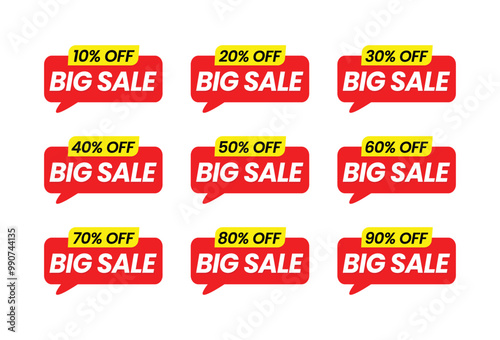 Discount Sale Banner. Set of banner elements. Vector offer tag collection