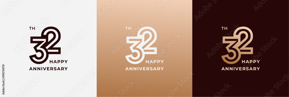 Logo 32th, 32 years anniversary, Creative design template for celebration, greeting and invitation. Editable file Logo 32th, 32 years anniversary, Creative design template for celebration, greeting and invitation. Editable file
